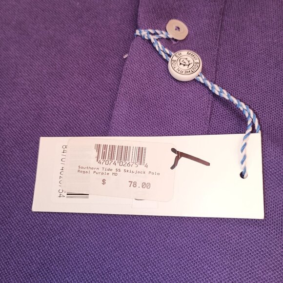 Southern Tide The Skipjack Polo Purple New with Tags Preppy Classic Size Med - Picture 6 of 9